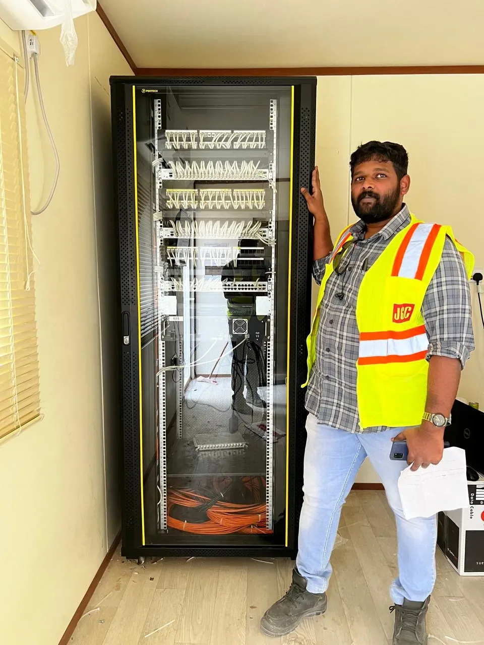 Yanbu hotel, port and staff-housing reference showing final IPTV system handover to JGC for the Aramco gas and oil project labour camp facilities near Al Kharj