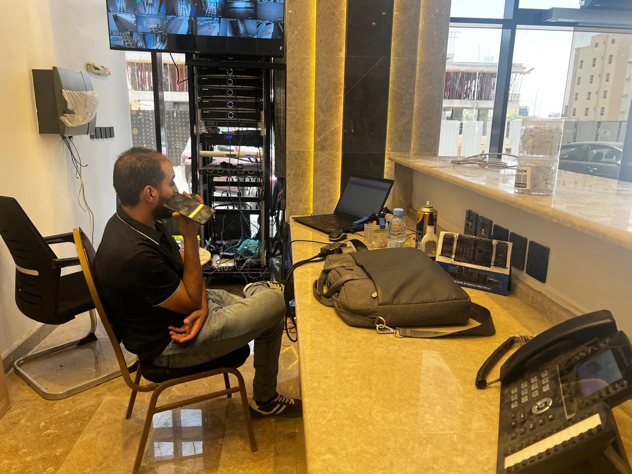 Yanbu hotel, port and staff-housing reference showing on-Site Headend Rack Installation and Testing - Al Meaqat Plaza Madinah