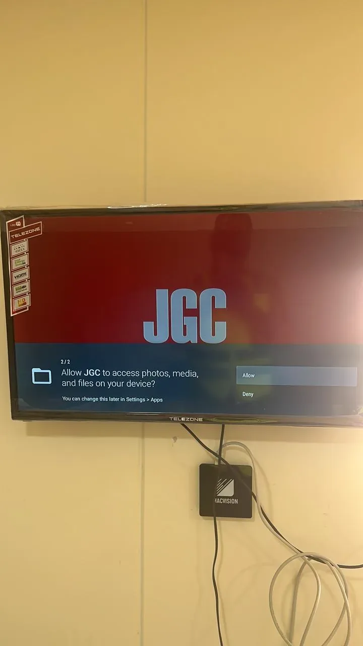 Yanbu hotel, port and staff-housing reference showing television activation and JGC system setup for the Turaif labour camp MATV project